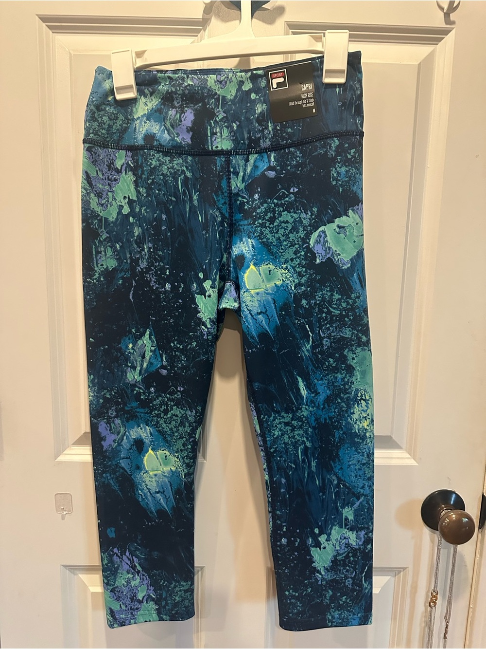 Fila sport Medium high-rise Capri pants activewear leggings blue green purple